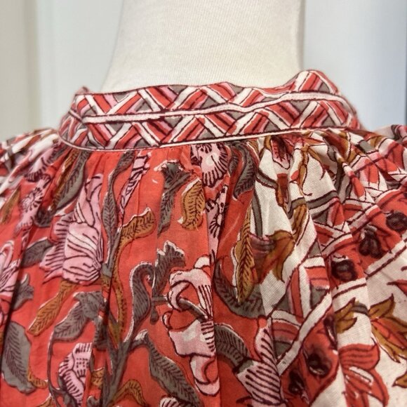 Anokhi Red Belted Midi Dress Size S Small - Picture 5 of 7